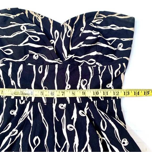 Anthropologie Grapic Print Black/White Halter Dress with Full Swing Skirt- 6 - Picture 10 of 14